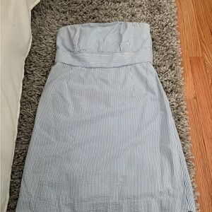 Vineyard Vines Blue and White Strapless Dress